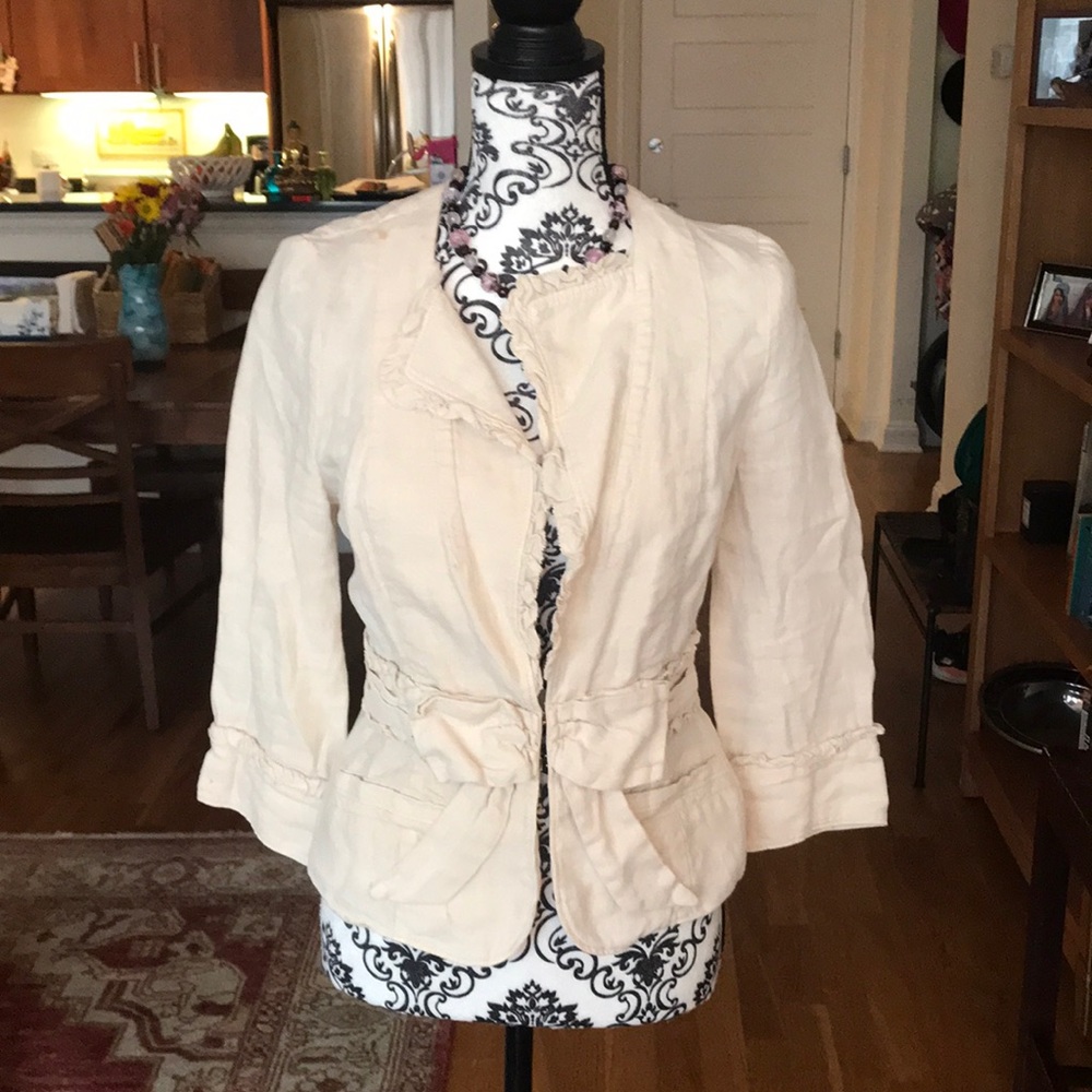 💯 linen cropped blazer
